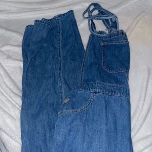 hollister denim overalls